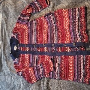 Long button-up sweater cardigan